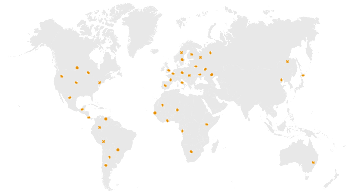 Presente em mais de 60 países